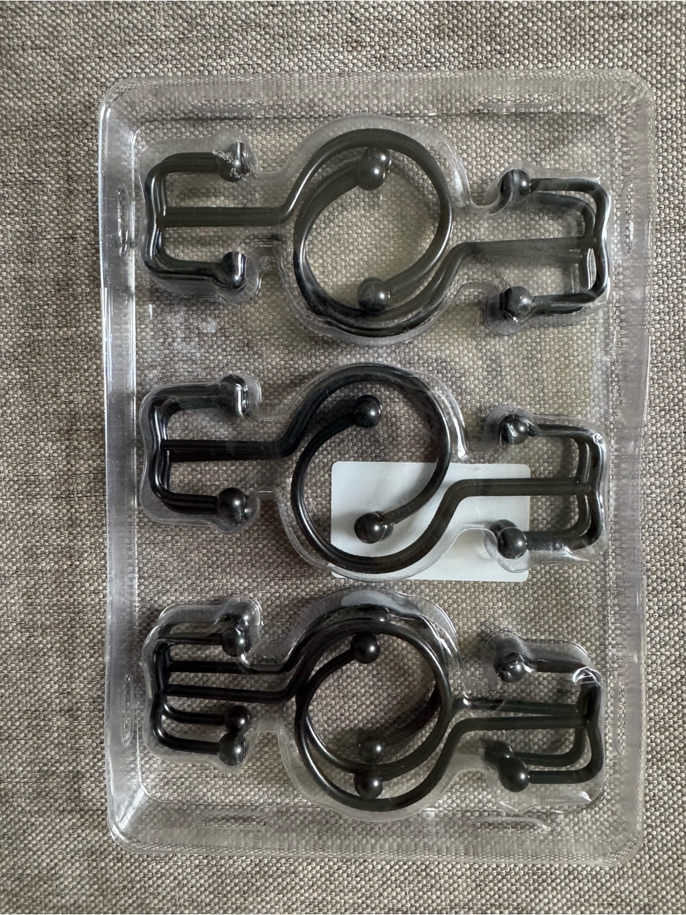 New Goowin Black Metal Shower Curtain Rings  For Shower Rod 6 Piece Set